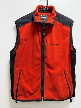 American Eagle Outfitters Performance M Vest Fleece Full Zip Rust Orange Gorpcor